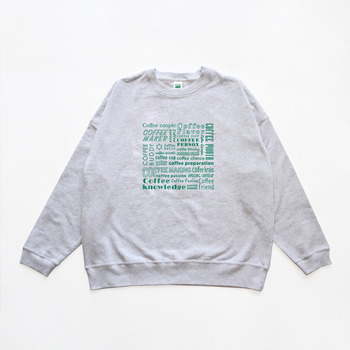 ビッグシルエットスウェット＜グレー×グリーン＞