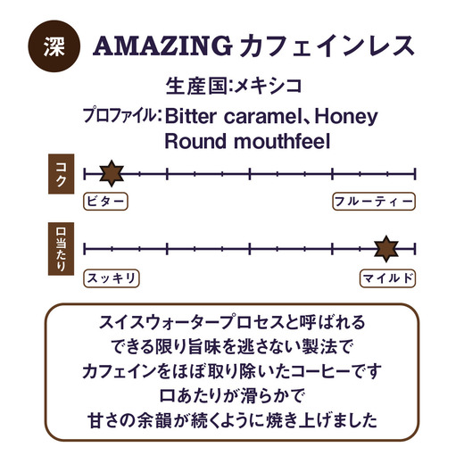 AMAZING カフェインレス 詳細画像 豆のまま 3
