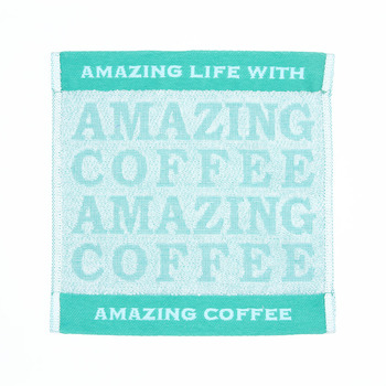 AMAZING COFFEE ハンドタオル〈エメラルドグリーン〉