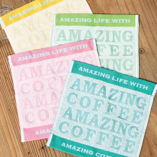 AMAZING COFFEE ハンドタオル〈ピンク〉 詳細画像